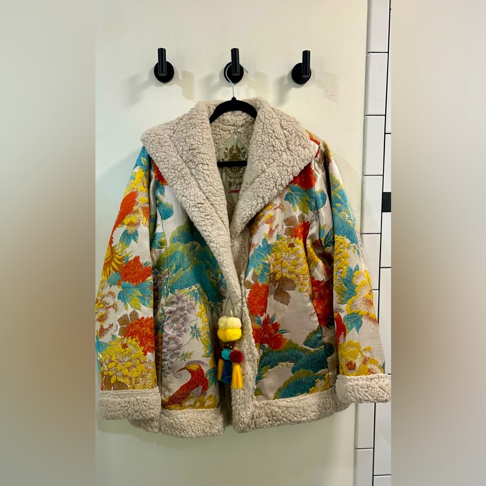 Johnny Was Peony Jacquard Coat, XL